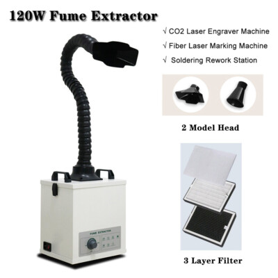 120W Fume Extractor Air Purifier Fiber Laser Marking Machine /CO2 Laser Engraver