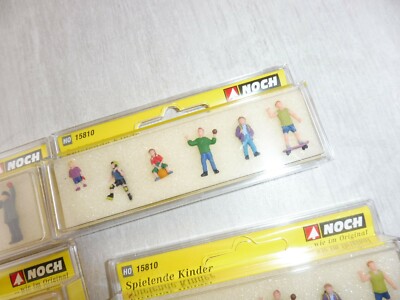 Figurines Noch HO – Enfants Et Personnel Chemin De Fer – Réf 15810 & 15240