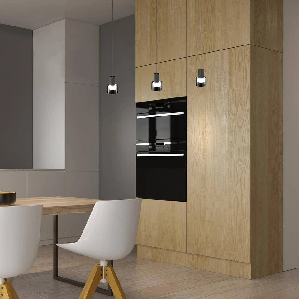 Eglo Molineros 28 pulgadas W x 8,2 pulgadas. Colgante isla cocina negra H 3 luces Foto 4 de 4