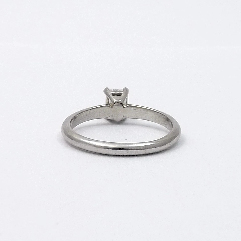Platinum Natural Emerald Cut Diamond Engagement Ring Solitaire Setting - Image 3 of 4