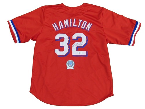 MajesticTexas Rangers ユニフォーム Hamilton 32 JOSH HAMILTON TEXAS RANGERS ALL STAR SIGNED JERSEY w/28 Homers