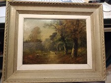 Huile sur panneau. Tableau.