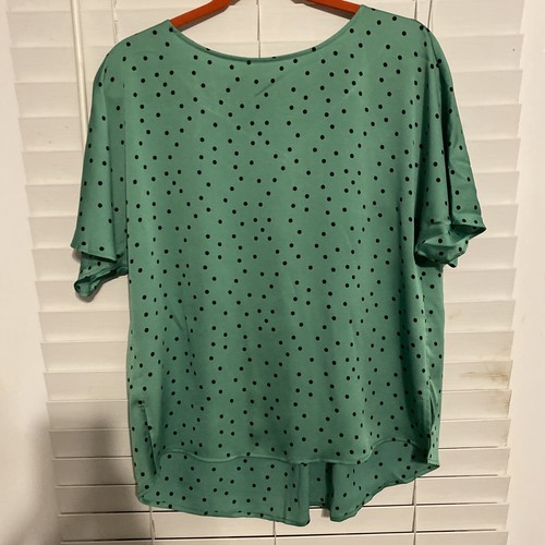 VINCE CAMUTO NEW Women's Pleat Back Satin Blouse Green Size M - Bild 2 von 5