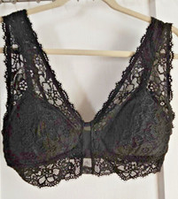 Aerie Bralette Black Lace Wireless Adjustable Straps Removable Pads Sz Large