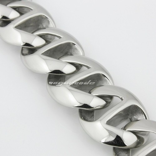 Stainless Steel Huge Heavy Link Chain Mens Biker Punk Bracelet Cuff 5Q008B BZ - Picture 5 of 12