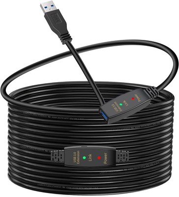 Durable 30ft USB 3.0 Extension Cable - Gold-Plated Connectors for Fast Transfers