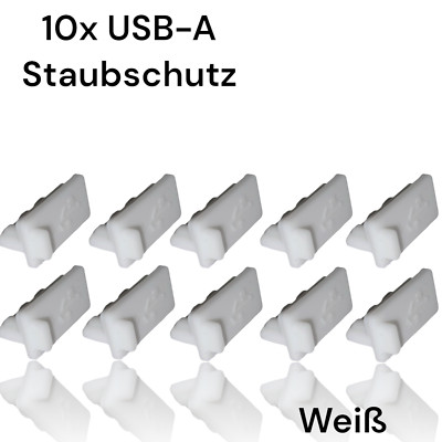 10x USB-Typ-A Schutz, Dust-Plug Staubverschluss - Weiß