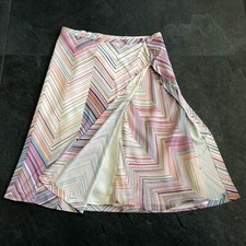 vintage CARACTERE skirt with multi colored stripe chevron w/ lined slit size 44