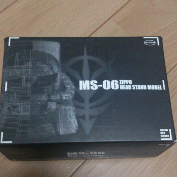 Zippo Oil Lighter Zaku MS-06 Head Stand Model Mobile Suit Gundam