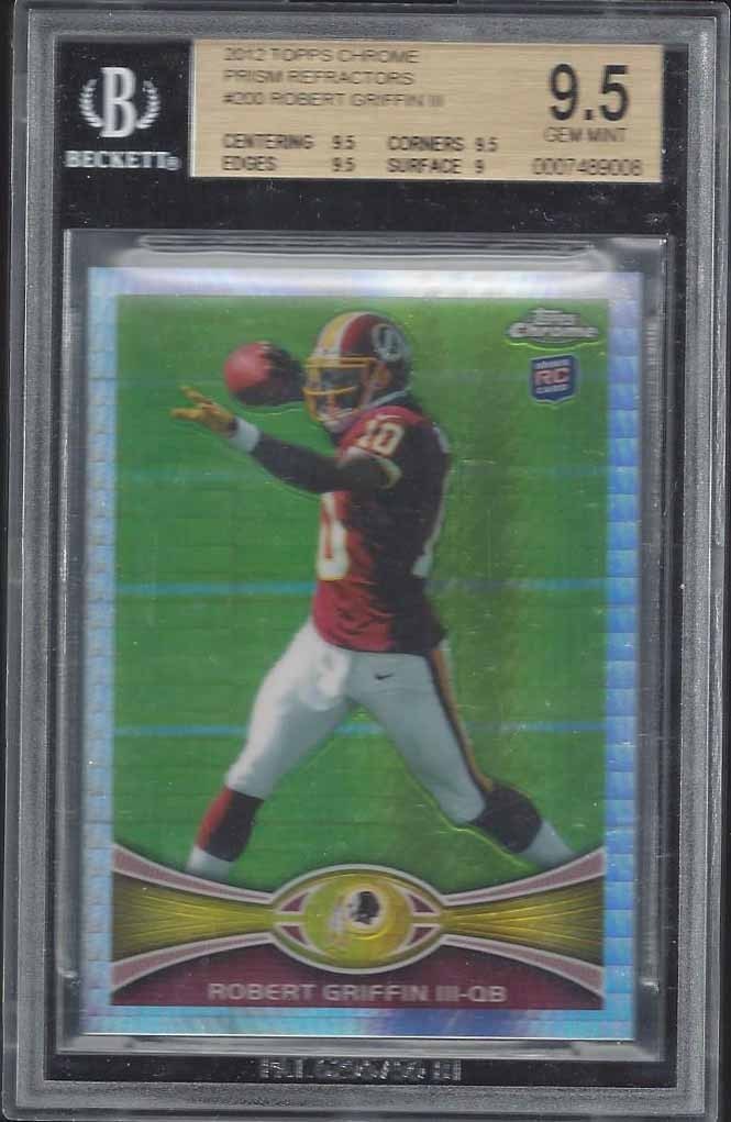 ROBERT GRIFFIN III 2012 TOPPS CHROME PRISM REFRACTOR ROOKIE RC /216 BGS 9.5 GEM