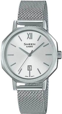 Montre Casio SHE-4554M-7AUEF Homme - Cadran Argenté, Mouvement Quartz, Bracelet Textile - Neuf étiqueté