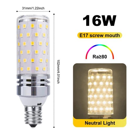 LED Corn Bulb E27 E14 B22 E12 B15 E17 12/16W 2835 60/80SMD Globe Lamp Spot Light - Picture 62 of 63