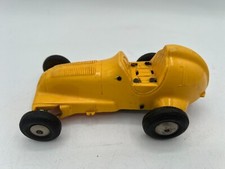 VINTAGE Marx 1 Plastic Yellow Midget Race Car - Wind up with Tether Lugs READ 