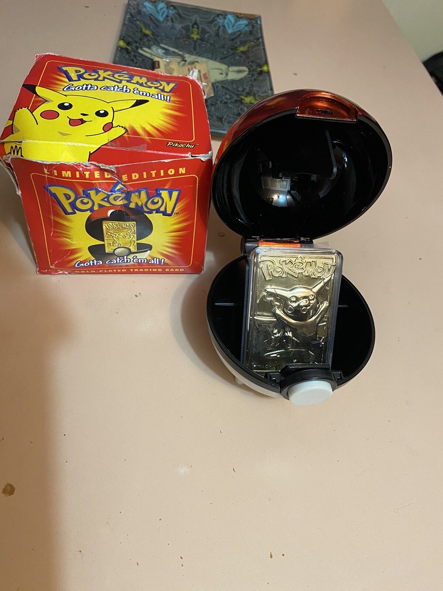 pokemon pokeball gold plated card Limited Edition Red 23K Gold Plated Pikachu #25 Trading Card in Pokeball  Novelty : Amazon.sg: Toys main image 0