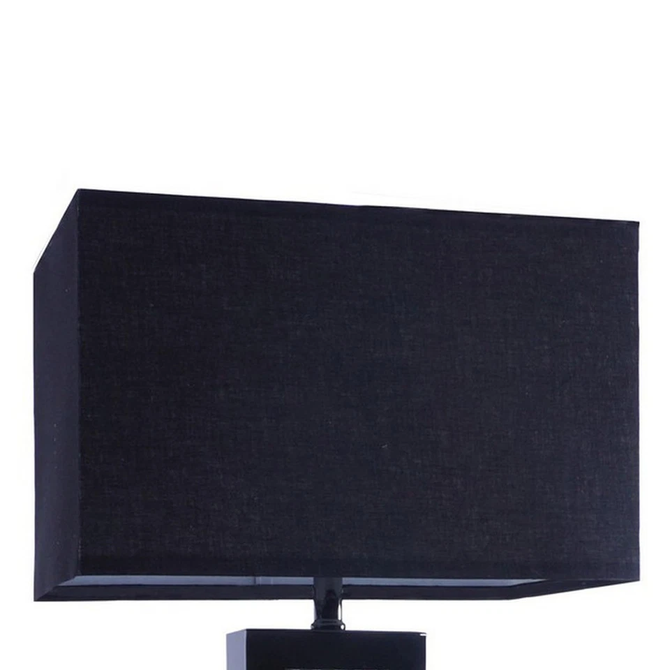 Benjara BM300853 28 pol. Painel de vidro sombra de tecido e mesa de níquel LED detalhes L... - Imagem 3 de 4