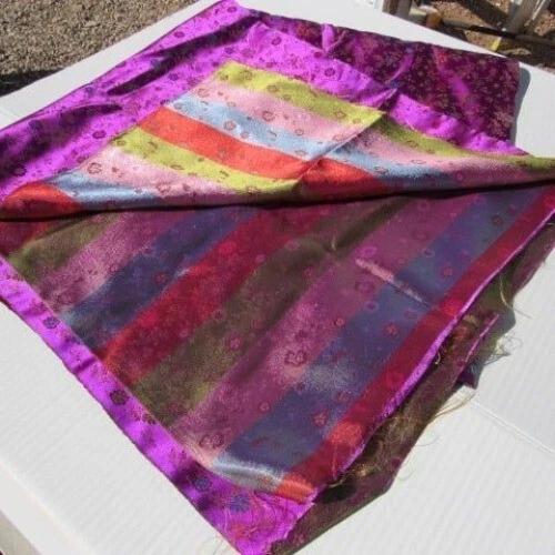 Tela Atlas India Oriental Terciopelo Seda Floral Decorativo Brocado Tela Foto 4 de 4