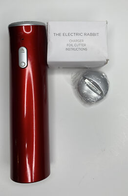 Rabbit Automatic Electric Corkscrew Wine Bottle Opener (Metallic Red)EUC