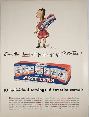 1946 Post Tens 6 cereals Nabisco Vintage Ad even the choosiest people go for