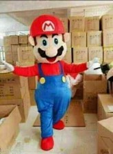 Mario Mascot Costume Cosplay Party Fancy Dress Brothers Suits Adult