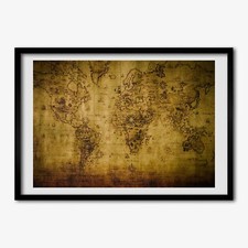 Quadro Tulup Decorazione Parete Incorniciato MDF 100x70cm Mappa del Mondo