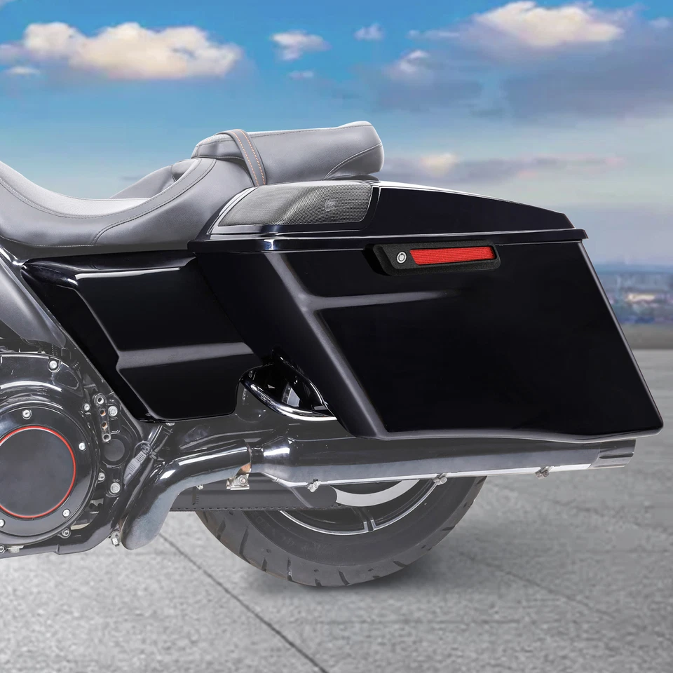 Alforjas duras extendidas negras vívidas de 4" para Harley Touring Ultra Limited 2014-en adelante Foto 3 de 4