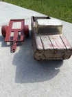 Vintage Nylint Metal Pickup Truck Toy Vehicle w/ Red Trailer, Red & White