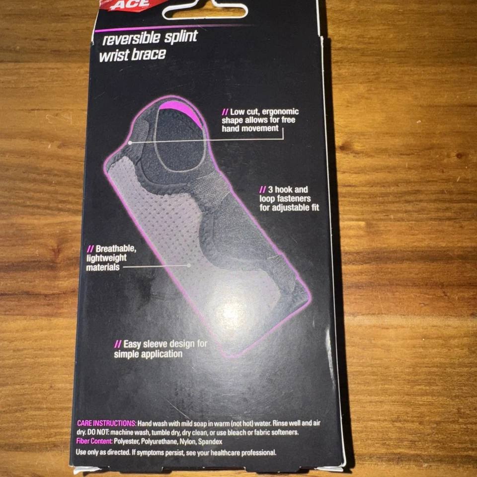 ACE WRIST REVERSIBLE SPLINT BRACE LEFT OR RIGHT HAND METAL SPLINT For Stability - Image 3 of 4