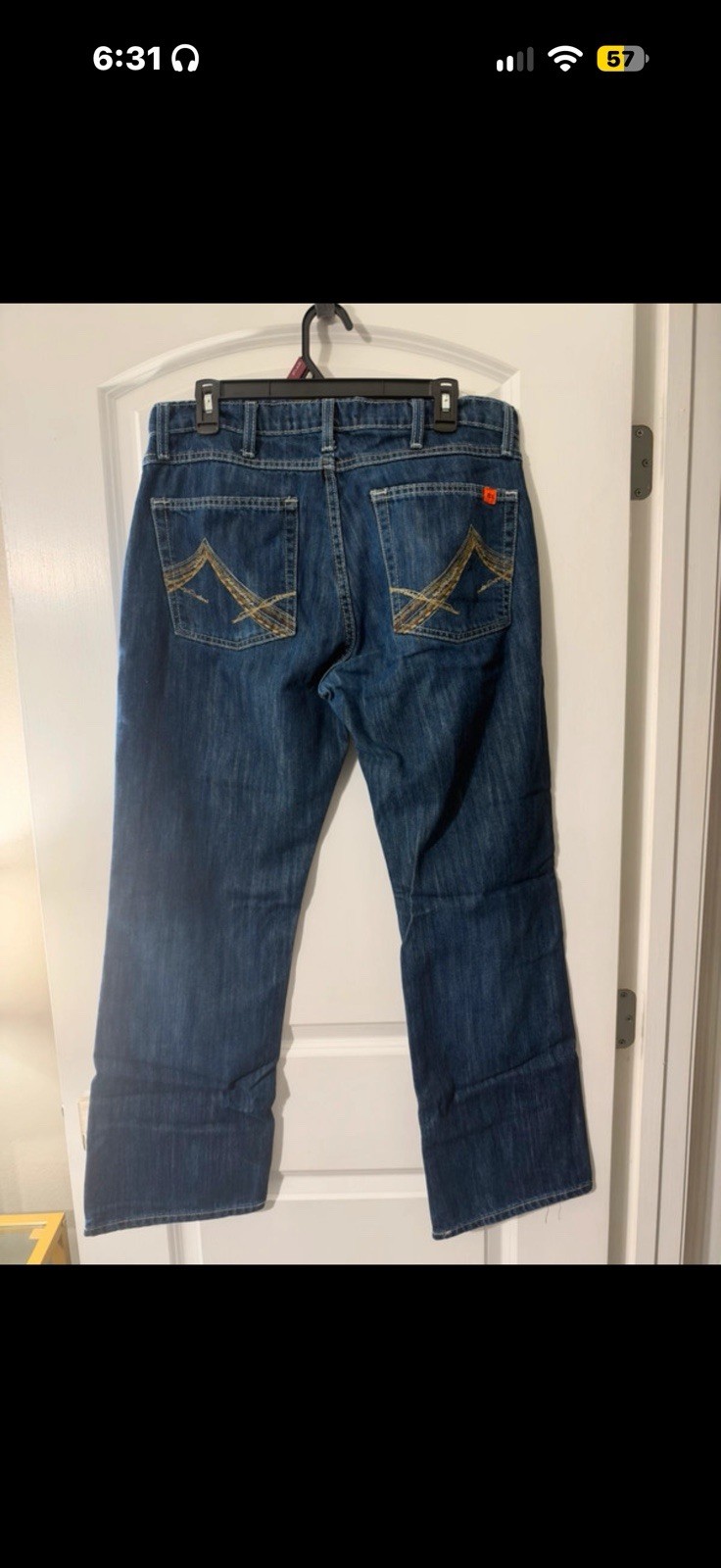 Wrangler 20X FR Men’s Blue Denim Jeans Straight Leg Medium Wash 34x30 - second product detail image