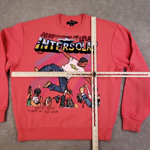 Akoo Intersolar Tour Sweatshirt Mens Large Pink Crewneck Graphic Pullover Urban - Picture 2 of 20