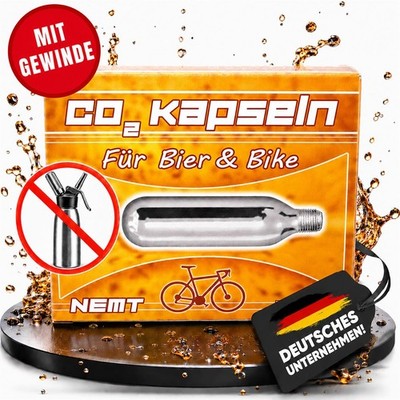 10 x Nemt Gewindekapseln Co2 16g Patronen für Bierzapfanlage, Bikekapseln NEU