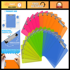 25 Pack Plastic Clipboards - Low Profile A4 Letter Size, Assorted Colors for Off