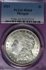 1921 PCGS MS64 MORGAN SILVER DOLLAR #B52019