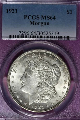 1921 PCGS MS64 MORGAN SILVER DOLLAR #B52019