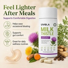 Uvola Milk Thistle Supplement, 80% Silymarin ...