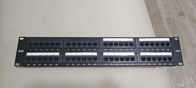 Qualnet Cat6 48-Port Patch Panel 2U Rack Mount RJ45 Ethernet