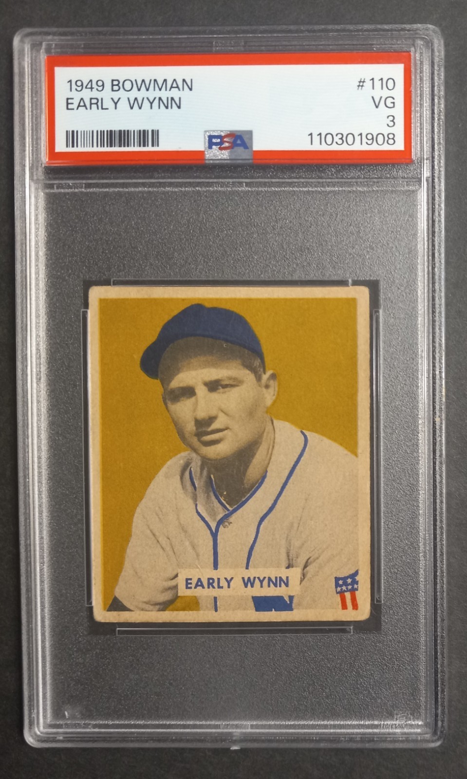 1949 Bowman - #110 Early Wynn - Rookie - HOF - PSA 3 VG