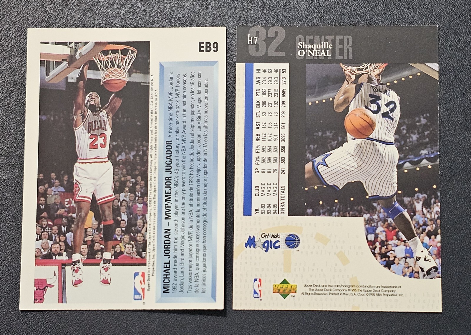 2 UPPERDECK  HOLOGRAMS MICHAEL JORDAN AND SHAQUILLE ONEAL !!! thumbnail 2
