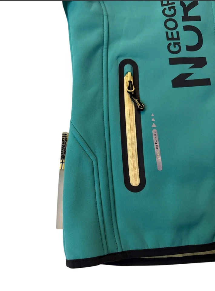 NWT Geographical Norway Womens Turquoise Softshell Jacket Fleece Size 10 - Image 2 of 4