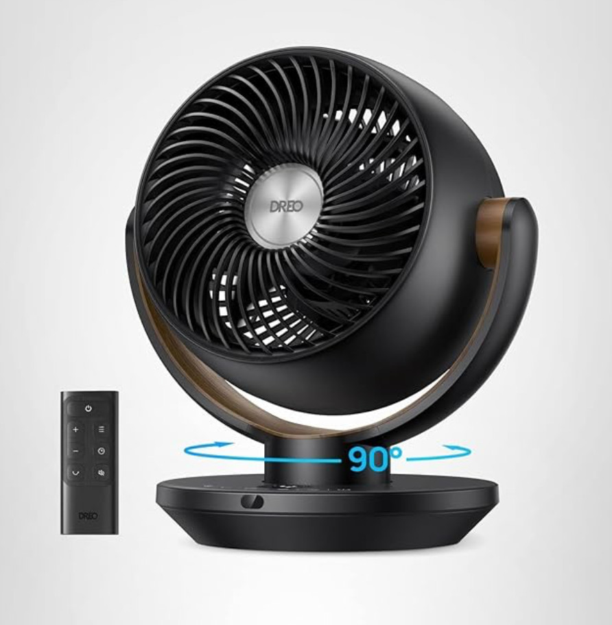 Dreo Fan Air Circulator Fan with Remote, 11 Inch Table Fan, 60 Feet