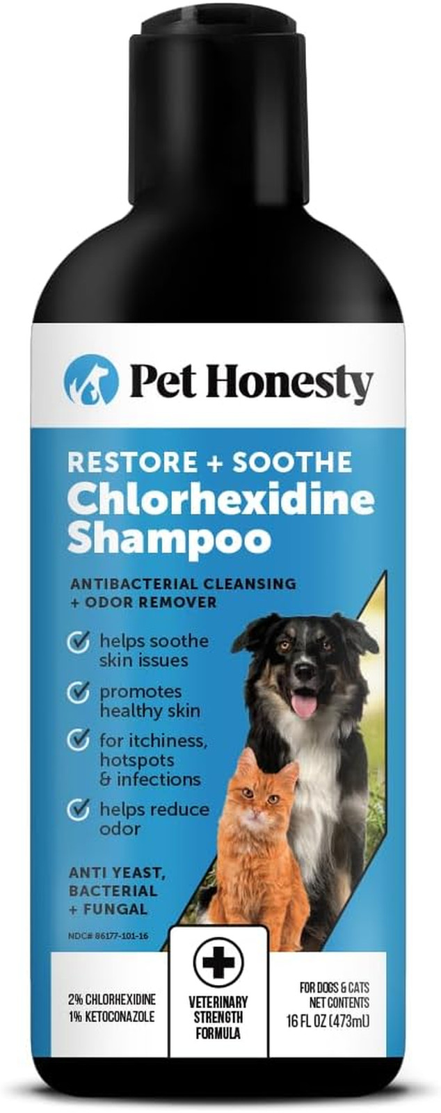 Chlorhexidine Cat & Dog Seasonal Itch Relief Shampoo, for Allergies, Itching, Sk
