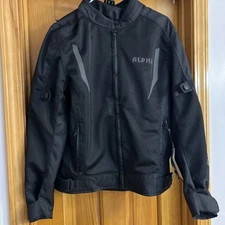 ALPHA CYCLE GEAR HI VIS BIKERS RIDING MOTORCYCLE Jacket Small Black