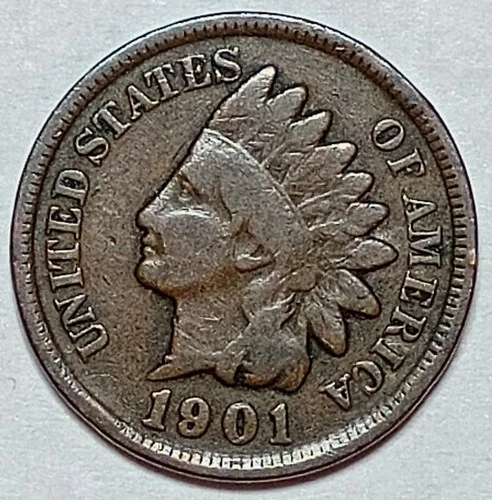 Indian Head Penny Lot of "1" VERY NICE 1901 GOOD OR BETTER°$ FREE SHIPPING $#175