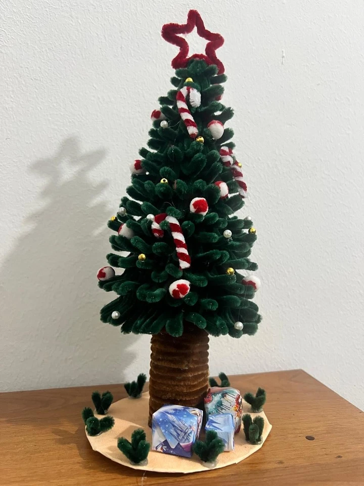 Christmas Tree Mini Tabletop 14inches(37cm) Decoration( Pipe Cleaner) - Image 2 of 4