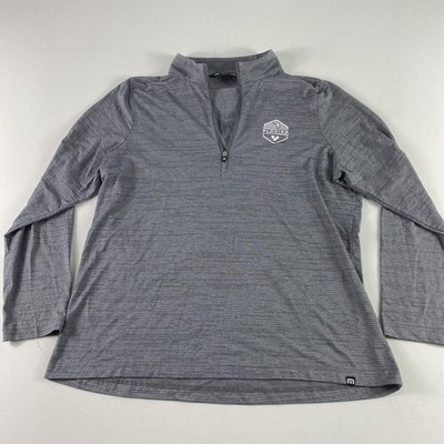 Travis Mathew Pullover Mens XL Gray Florida 1/4 Zip Lightweight Golf Shirt