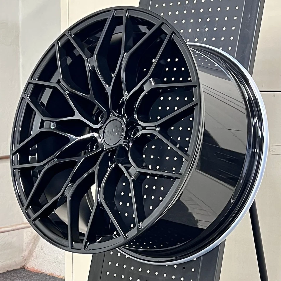 18" W719 GLOSS BLACK STAGGERED WHEELS RIMS FITS BMW 528i 535i 550i XDRIVE ONLY Foto 2 de 2