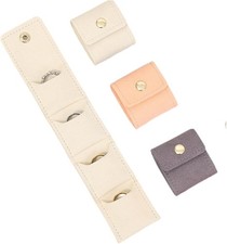 3Pcs Mini Travel Jewelry Bag with Buckle,Small Travel Jewelry Organizer Case,Fol