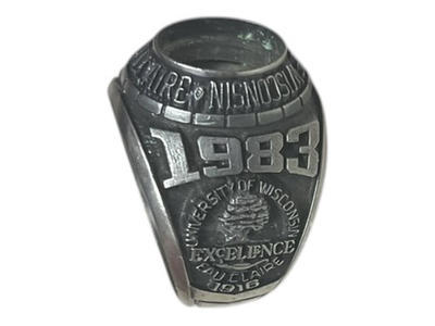 #ad Vintage 1983 University of Wisconsin Eau Claire Basketball Jostens Ring No Stone $39.99