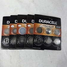 Lot Of 5 - 6 Packs Duracell CR2032 3V Lithium Battery Child Safety Features