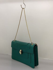 Borsa a tracolla BVLGARI Serpenti Forever in pelle verde Italia autentica
