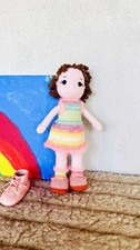 Handmade Amigurumi Crochet Doll Removable Dress Shoes Toy Soft Knit Plush Girl